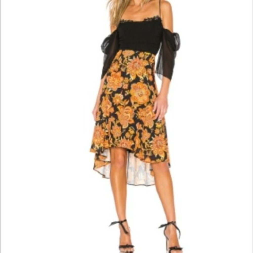 Dodo BAR OR  HIGH-LOW FLORAL KATHY SKIRT NEW W/TAG